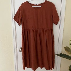 Linenfox Anna dress in Terracotta